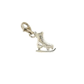 Gold Plated Ice Skate Charm with Lobster Claw Clasp
