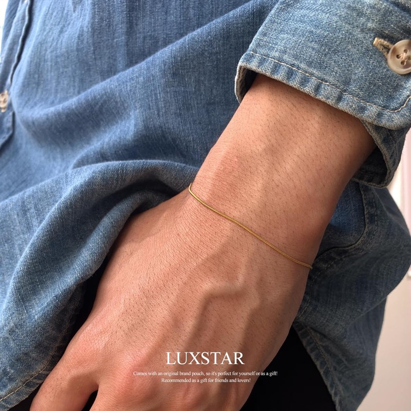 LUXSTAR Bracelet, Snake Chain, Thin, Hypoallergenic, Stainless Steel, Men's, Women's,