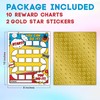 10 Reward Chart with 206 Golden Star Stickers-Comic Theme-Incentive Chart,Positive