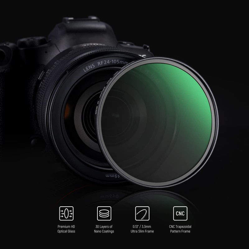 NEEWER 49 mm Black Diffusion 1/8 Filter Black Diffusion Dreamy