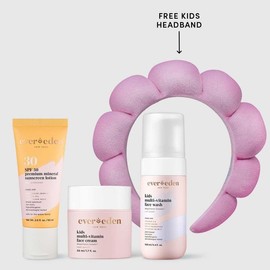 Evereden Kids Daily 1-2-3 Skincare Routine – Face Wash, Face Cream, Mineral SPF 30 + Free Body Lotion Cleanser – Safe for Pre-Teens  Product Description: Evereden Kids Daily 1