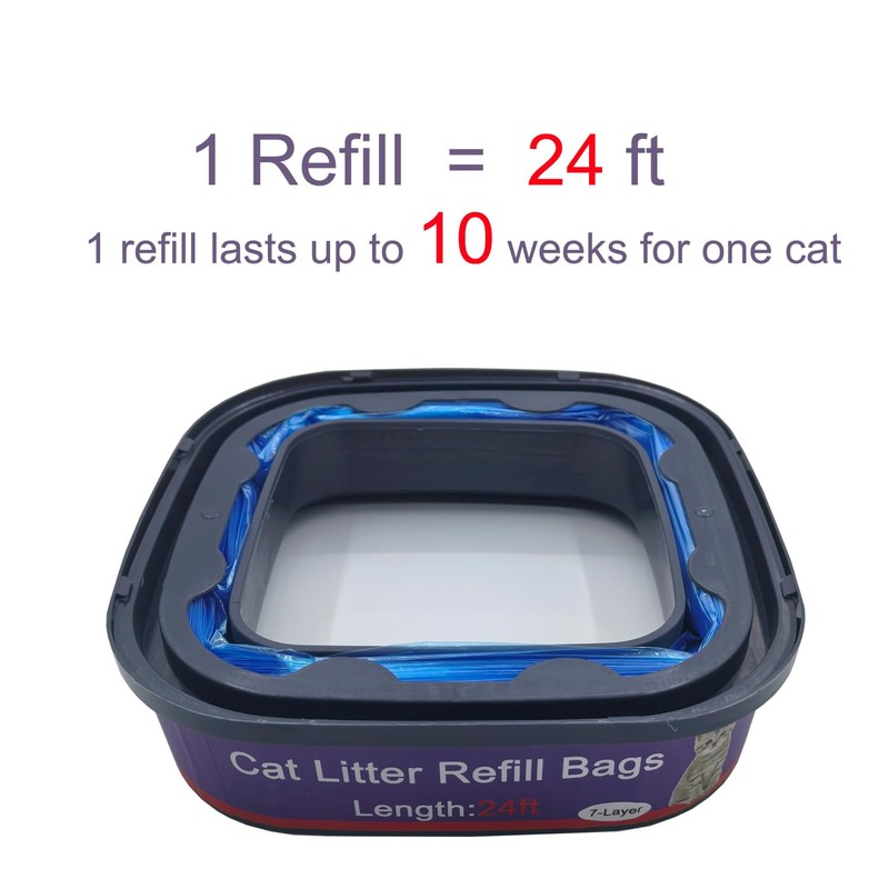 4 Pack Cat Litter Refill Bags Cartridges Compatible with Genie