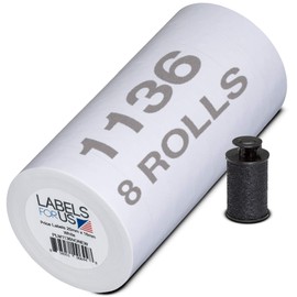 Labels for Us Labels for The Monarch 1136 Price Gun - White - 14,000 Labels - Pack with 8 Rolls - Ink Roller Included - Manufactured by - Prime