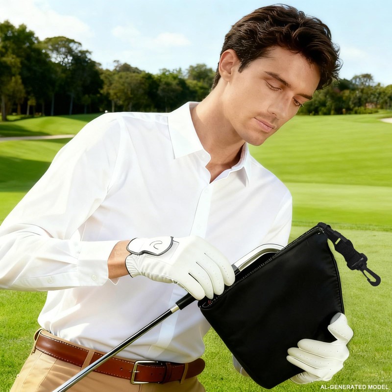 QPPKI Golf Ball Washer Cleaner Bag, Golf Ball Pouch with