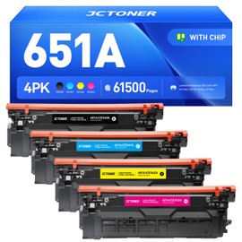651A Toner Cartridge Set 4-Pack with Chip Replacement for HP 651A CE340A CE341A CE342A CE343A Compatible with HP Laserjet Enterprise 700 Color MFP M775dn M775f M775z M775zm M775z+ M775fm Printer Ink