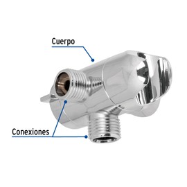 Foset AR-04, Desviador de 3 vías para brazo con soporte, cromo