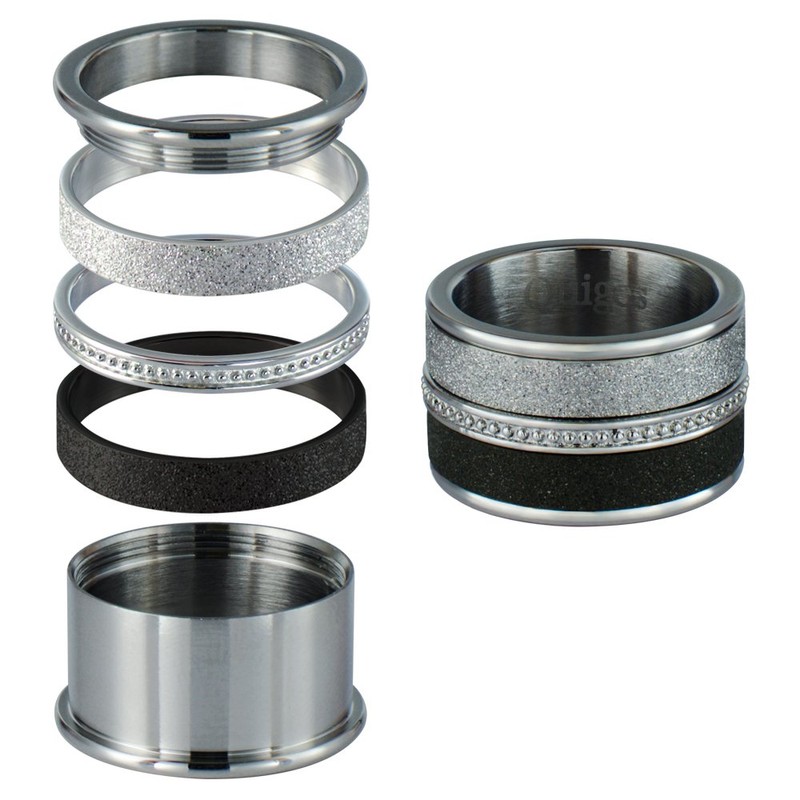 Quiges Stainless Steel Stacking Ring Filling Ring with Polished Structure