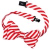 Retreez Striped Woven Microfiber Pre-tied Boy's Bow Tie - Red