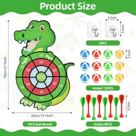 Vicloon Velcro Dartboard Children, Dart Throwing Game Children's Dart Game Velcro Ball Game with 12 Sticky Balls 8 Darts and 2 Hooks, Toy Dartboard Dartboard Birthday Gifts for Children