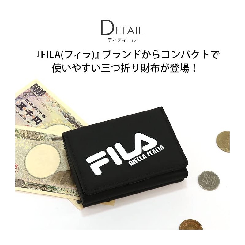 Fila FI-30522 Trifold Wallet, Dia-Print, Men's, Women's, multicolor (black /