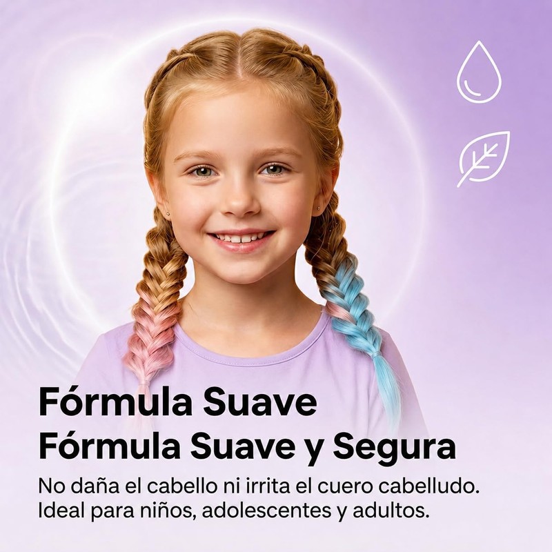 Tiza Temporal para el Cabello de Ocho Colores, Unisexo