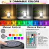HONGUT LED Color Changing Table Lamps, Dimmable Bedside Lamp with