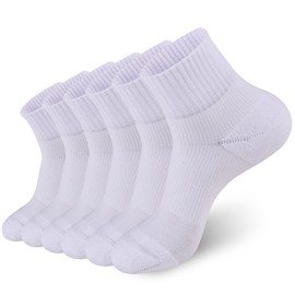 Men’s Quarter Crew Socks – Soft Combed Cotton, Cushioned for Sports, Running & Gym – Breathable Athletic Socks (6 Pairs)
