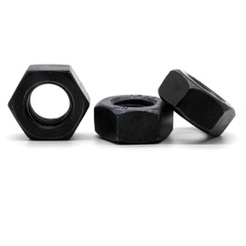 Hippo Hardware M12 (12mm) High Tensile Self Colour Hexagonal Steel Black Hex Full Nuts Grade 10 DIN934 (Pack of 10)