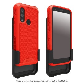 Wireless ProTech For CAT S62 and S62 PRO Swivel Belt Clip Holster and Durable Flexible Case Combo - Red