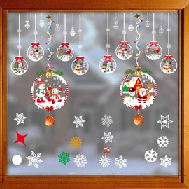 Christmas Window Stickers, Reusable Christmas Decorations, Window Clings for Christmas Decor, Party Supplies, Mirrors, Shop Window (Santa)