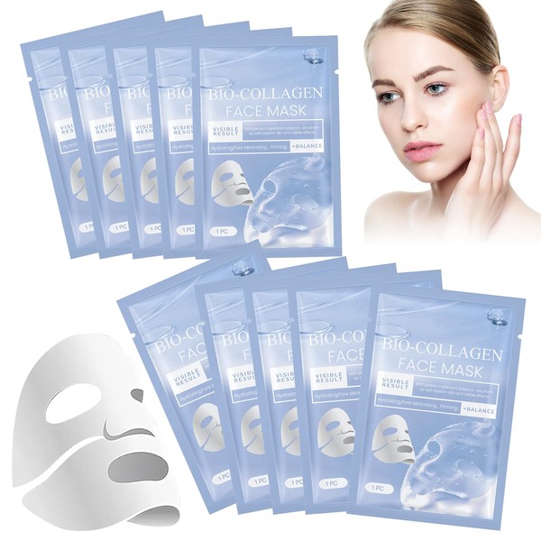 Bio-Collagen Real Deep Mask, 10 Stück Bio Collagen Overnight, Anti-Falten