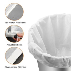 MaoNativey Pack of 2 Filter Bags Brew Bag, 66 x 55 cm Mesh Strainer Bag, Grain Bag, Press Bag, Reusable Brew Bag for Home Brew Apple Cider Cold Brew Hop Strainer Drawstring Bag