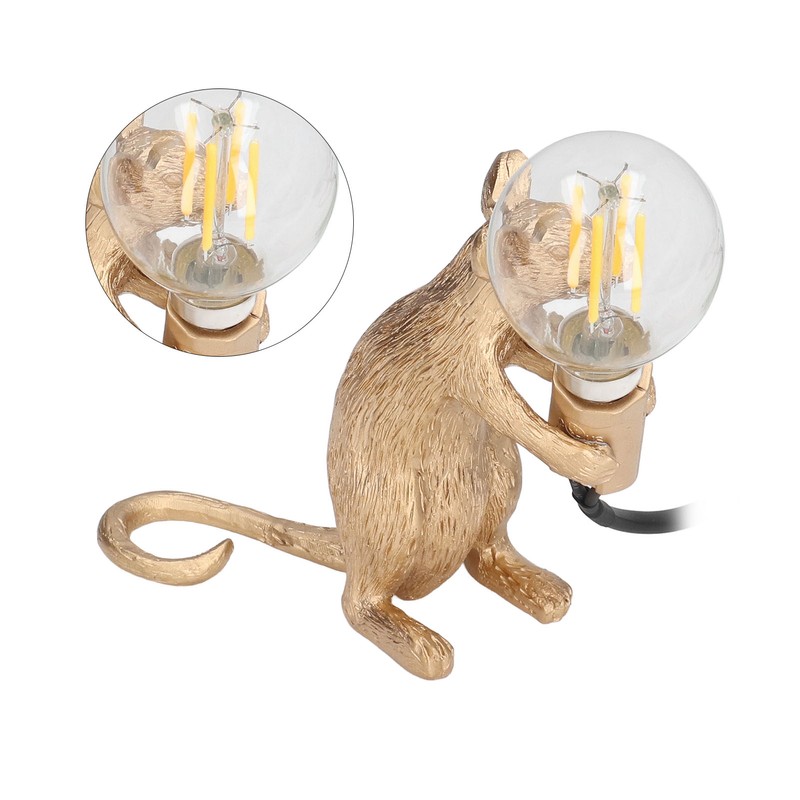 Modern Resin Mouse Lamp E12 Creative Desktop Decoration Animal Lamp