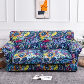 FORCHEER 3 Piece Stretch Sofa Cover for 2 Cushion Loveseat Couch Covers Bohemia Printed Slipcovers for 2 Cushion Couches Washable (Loveseat, Styles 1)