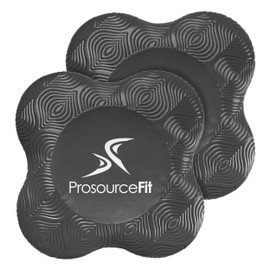 ProsourceFit Yoga Knee Support Pads Set of 2, Non-Slip for Yogis, Pilates, Meditation and Stretching; Exercise Accessories for Joint Support for Men and Women, Black