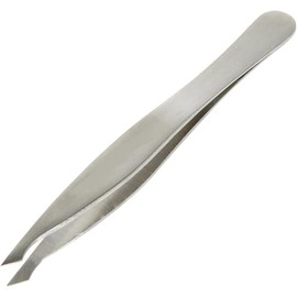 Stainless Steel Pointed Slant Tweezer Eyebrow clip, eyebrow trimming and plucking pliers, flat and oblique mouth eyebrow clip (Stainless Steel, One size)