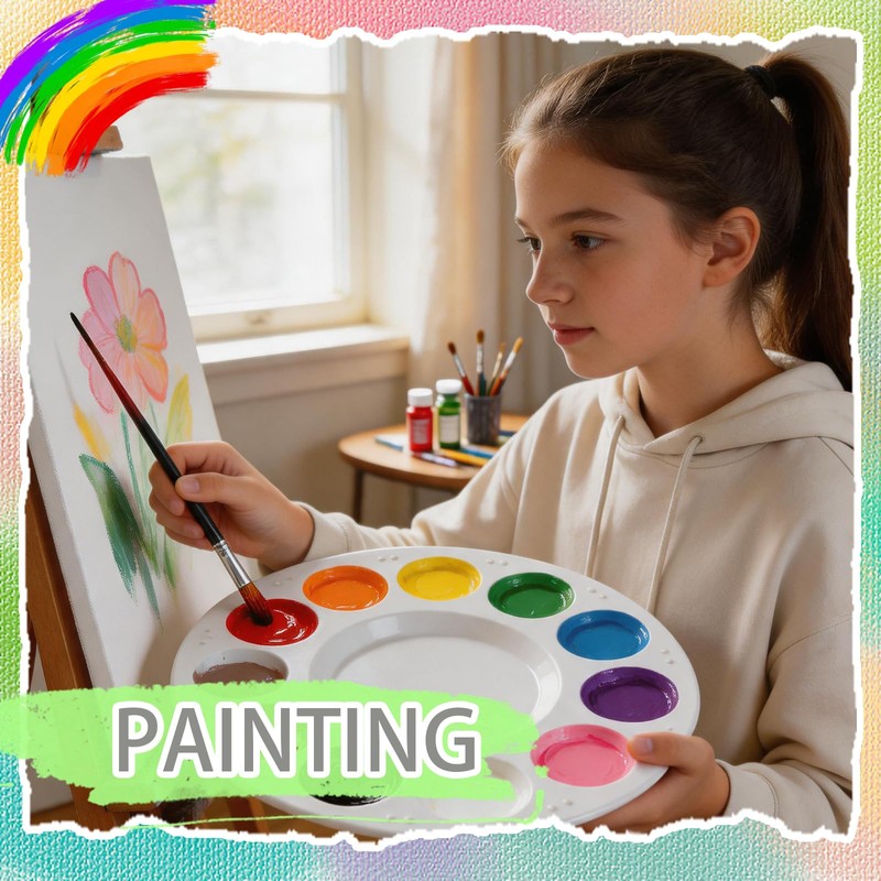 BMMN 200PCS Paint Tray Palettes for Kids, White