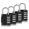 4Pcs Combination Padlock, Heavy Duty Metal Padlock for Gym Locker,
