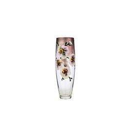 Victoria Bella 16" Decorative Vase Orchid, European Glass with a Handmade Unique Pattern