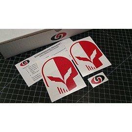 C7 Skull Two-Face Decal Corvette Jake Skull Sticker Z06 Z07 LT1 LT4 Select Color: (Gloss Red)
