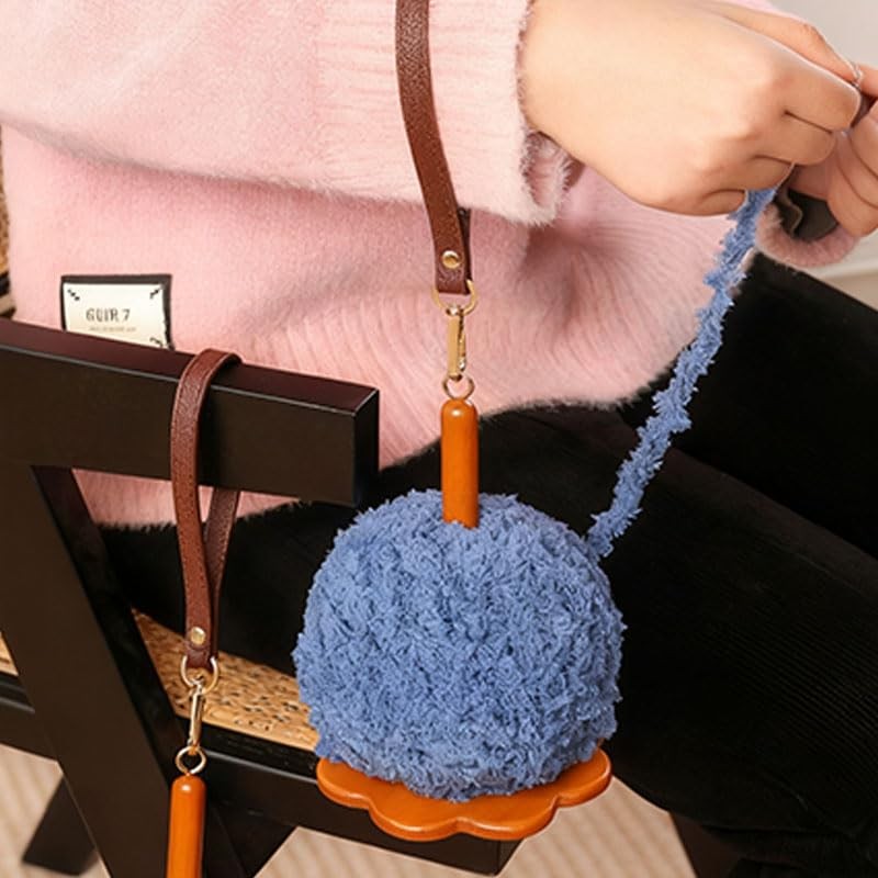 Premium Wooden Wrist Yarn Holder, Brown, Handcrafted Knitting and Crochet