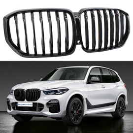 XOPIYAO X5 G05 Grill,Front Kidney Grille Gloss Black Single Slat Grill/Grilles Compatible with 2019 2020 2021 2022 2023 X5 G05