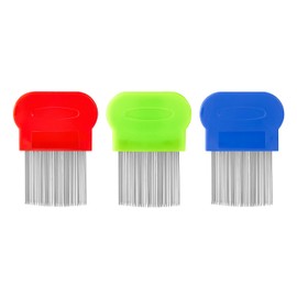 Flea Comb for Cats & Dogs - Brush Dog/Cat Flea Comb - Nit Comb for Pets/Puppy/Kitten about Stainless Steel Pin Teeth with Plastic Handle, 3 Pcs