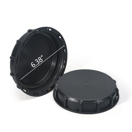6" Solid Cap W/Gasket for IBC Tote, IBC Tote Water Tank Cover, 1 Pack Leak-Proof Design Plastic IBC Tank Adapter Storage Cap for Chemical Food and Industrial Storage, Black1Pcs