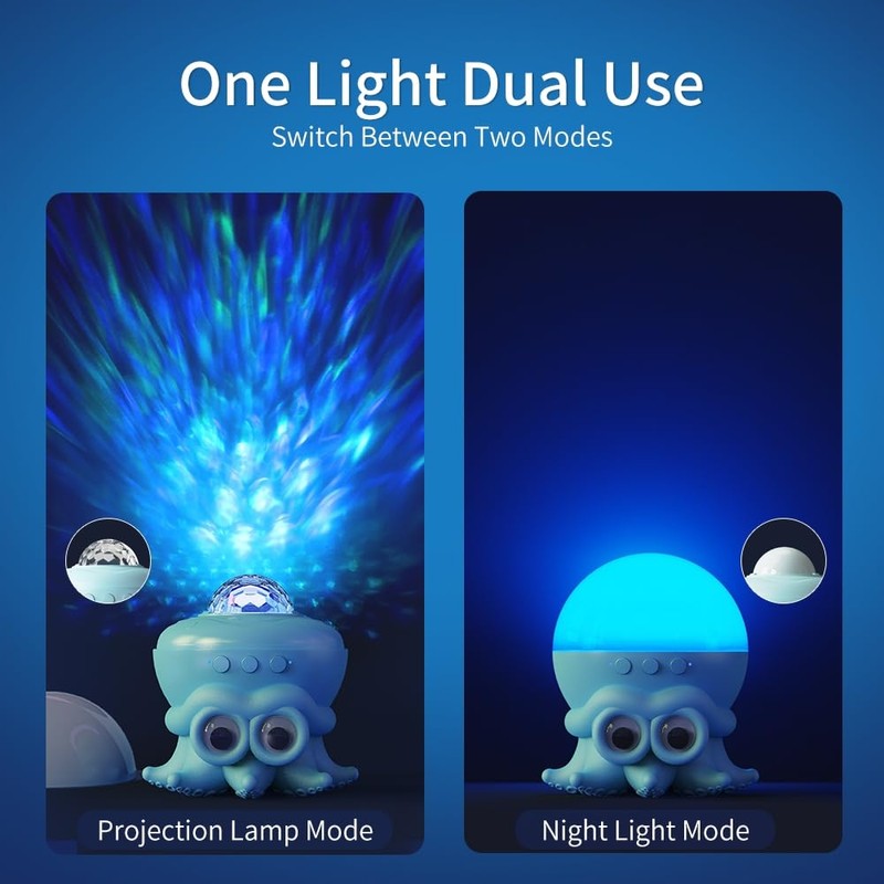 Recsg Octopus Rotating Wave Projector with Remote Control, Ambient Light,