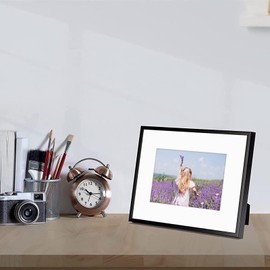 Golden State Art, Gallery Wall Frame Set of 6 - Black 8x10 Aluminum Photo Frames with Mat for 5x7 Pictures - 8 x 10 inch Metal Frame with Real Glass Cover - Elegant Home or Office Decor