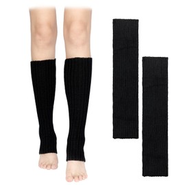 KINBOM 1 Pair Leg Warmer, 80s Goth Calf Sleeves Ice Skate Socks Ankle Warm Socks for Girls Women Dance Figure Skating Yoga (Black)