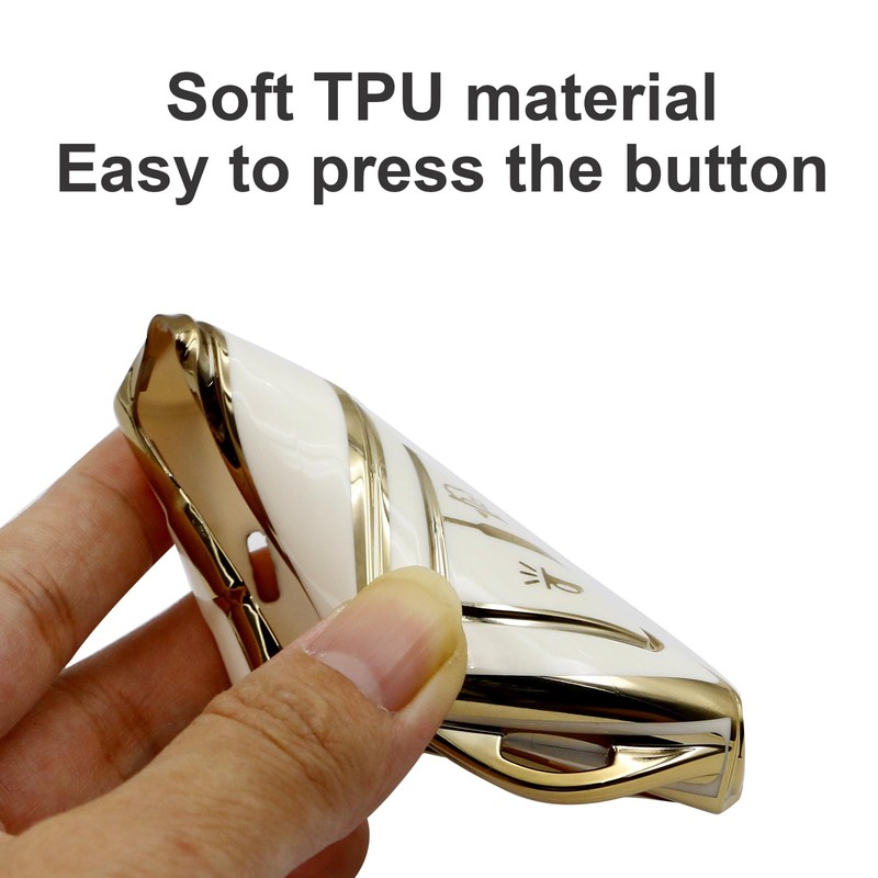 CHQLPBF 2pcs Key Fob Cover with Metal Keychain Compatible with
