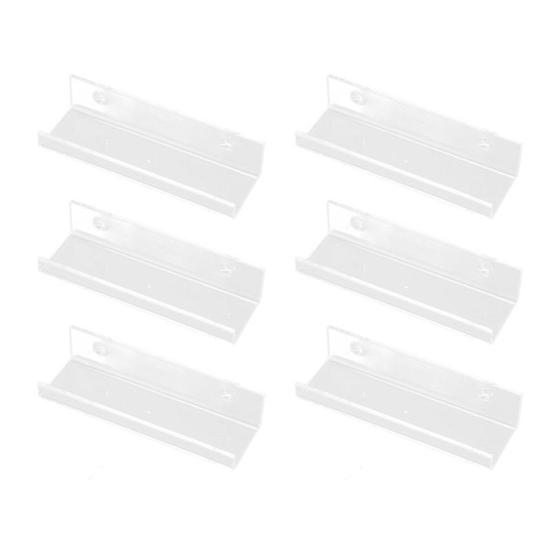 6 Pcs Acrylic Record Shelf Wall Mounted Clear Vinyl Record