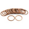 sourcing map Pack of 20 Copper Discs Flat Sealing Rings