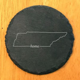 Tennessee Home Coasters - Round Slate - set of 4