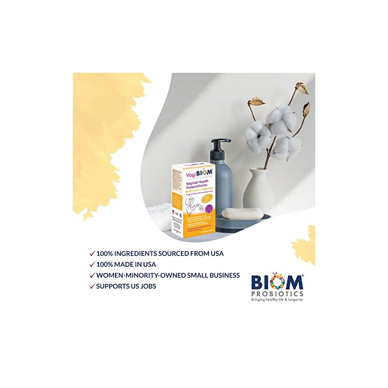 VagiBiom- Supositorios de Ácido Bórico con Lactobacillus Microbioma Flora Equilibrio