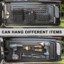 MAIKER Tailgate Molle Panel with 3 Moll Pouch Compatible with Jeep Wrangler 2007-2018 JK JKU & 2018-2024 JL JLU Aluminum Tailgate Tactical Panel Rear Door Cargo Organizer Kit