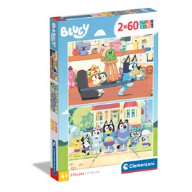 Clementoni 24813 bluey, 2 x 60 pieces, puzzle for children, made in Italy, 24813, multicoloured