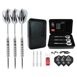 CUESOUL 95% Tungsten 24 Grams Tungsten Steel Tip Darts Set -with 1 Deluxe Dart Case(CSTSTD028-24L)