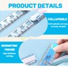 Pack of 4 Rulers 30 cm Primary School, Multifunctional Folding