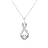kissdove White Pearl Pendant Necklace Sterling Silver Infinity Symbol Cubic