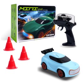 QAONIE Mini RC Car, 1:64 Scale Supercar, Toy Car & Remote Control Integrated Design, 26km/h High Speed, Fun MINI RC Vehicle. (Blue)