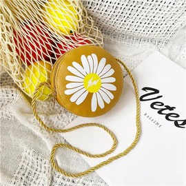 §u∞ulricar Girls Shoulder Bag, Chamomile, Children, Girls, Crossbody Bag, Wallet, Pochette, Bag, Cute, PU Leather, Waterproof, Lightweight, Storage for Small Items, Kindergarten, Nursery School,