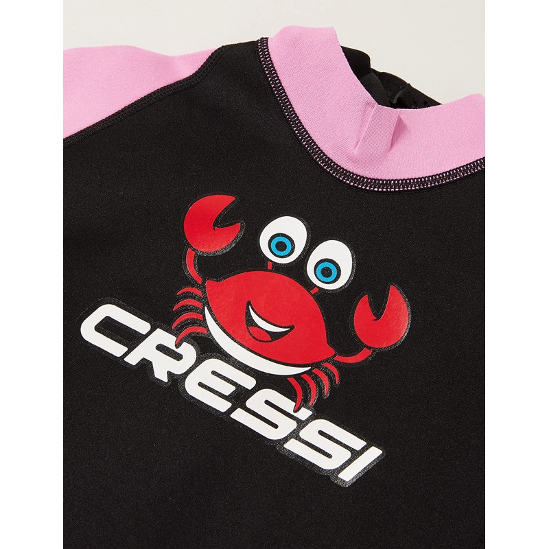 Cressi Unisex Baby Smoby Shorty Wetsuit 2mm for Kids Black/Pink,